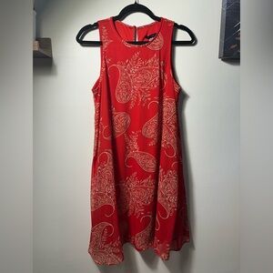 NWT Tommy Hilfiger Red Paisley Shift Dress Size 10 Boho Cottagecore Preppy